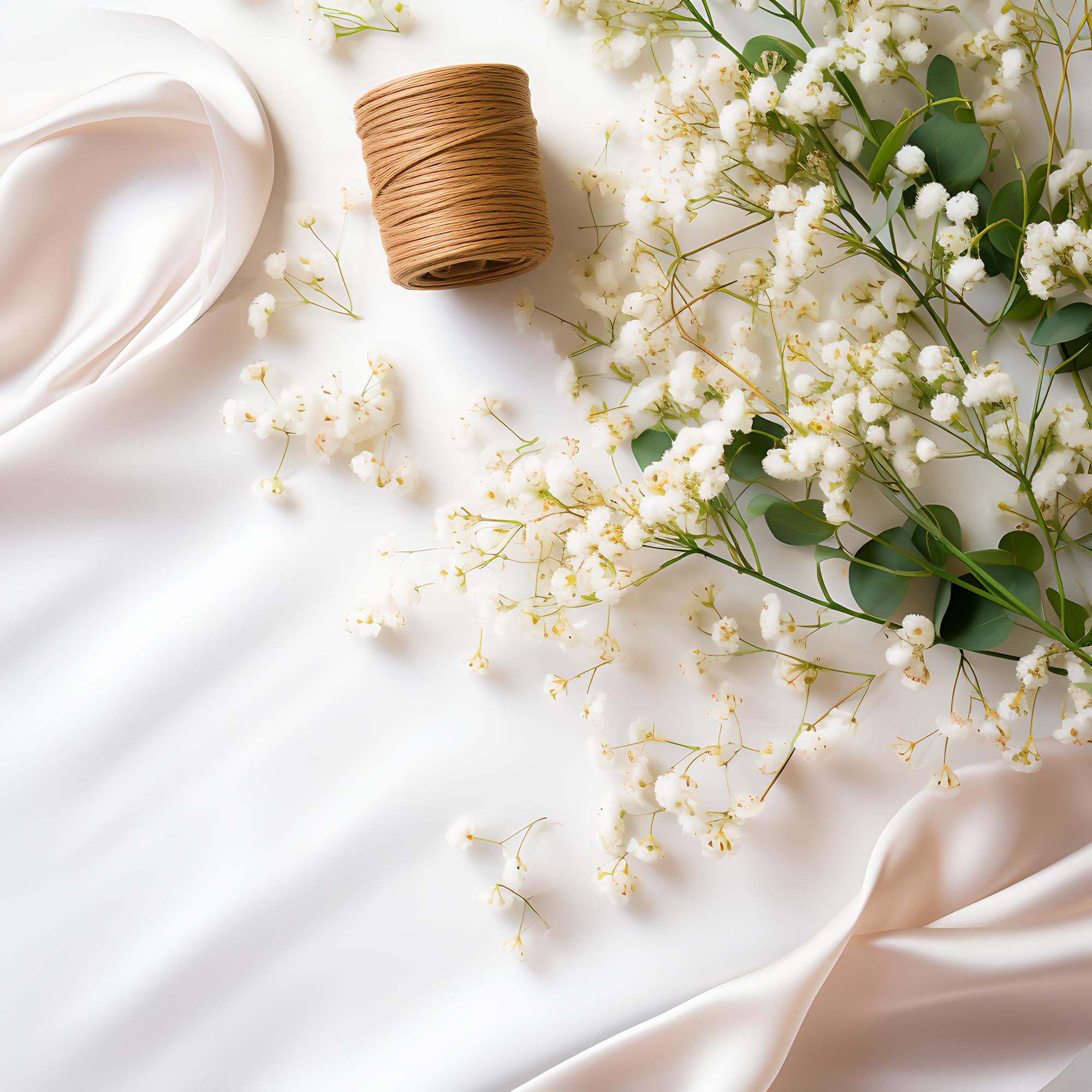 Large editorial shot of embroidered textile on wooden table